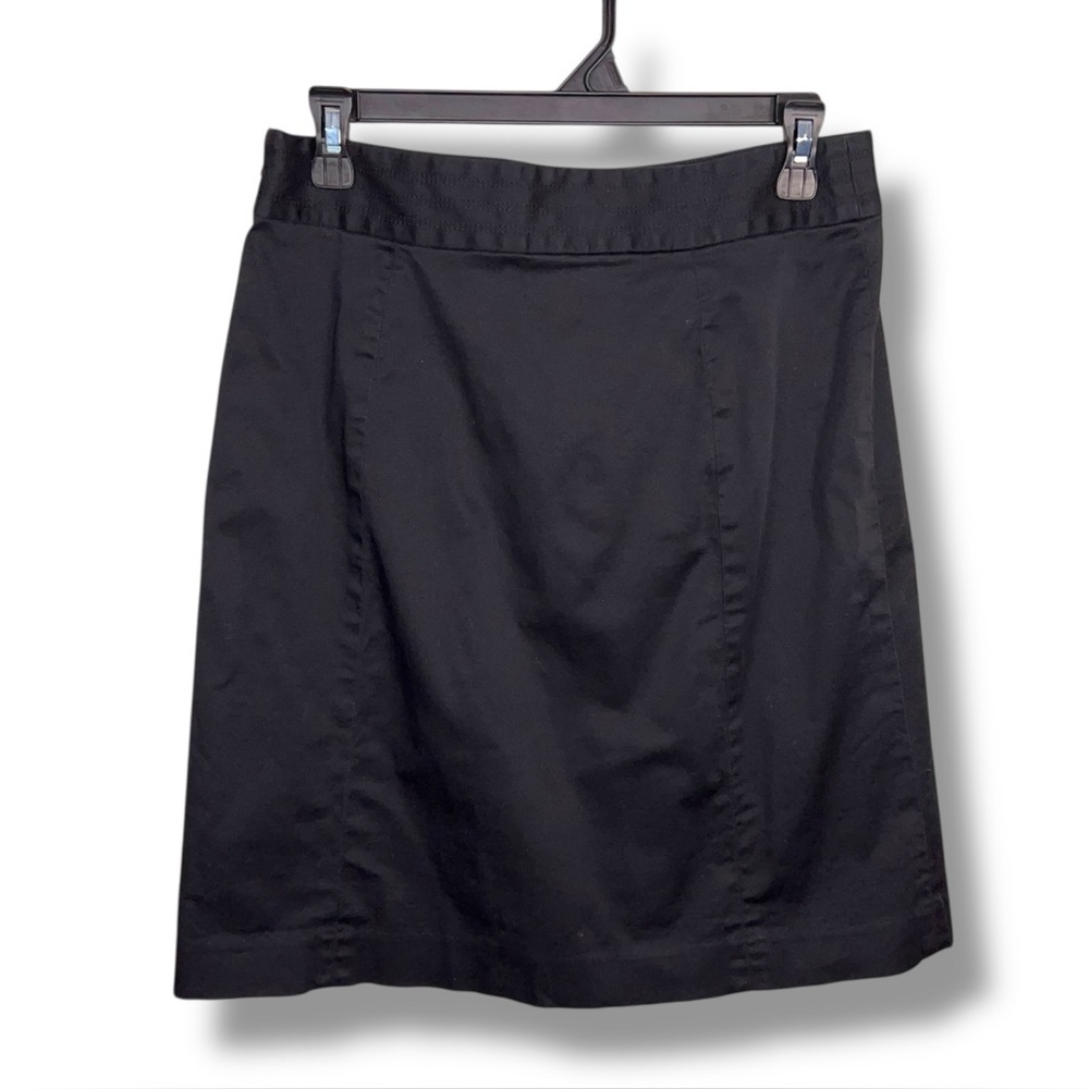 Petite 6 Banana Republic Black Classic Skirt Cotton Blend Neutral Zip Closure